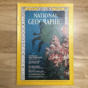 Vintage National Geographic June 1973 Great Barrier Reef Canada Tennessee Valley